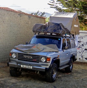 Swiss Toyota Landcruiser with rooftop tent